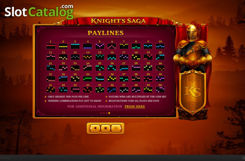 Скрин9. Knight's Saga слот