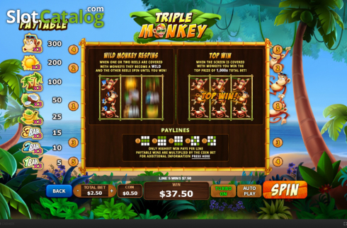 Скрин7. Triple Monkey (Skywind Group) слот
