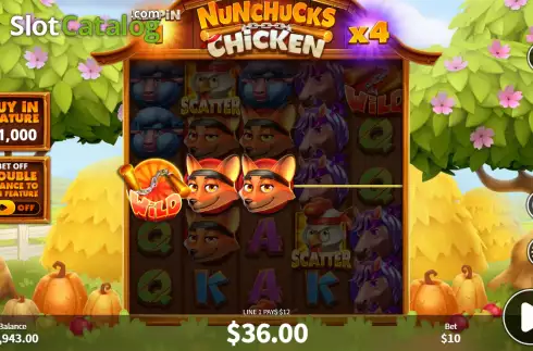 Скрин7. Nunchucks Chicken слот
