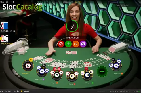 Скрин3. Live Blackjack (Skywind Group) слот