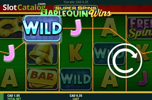 Скрин3. Super Spins Harlequin Wins слот