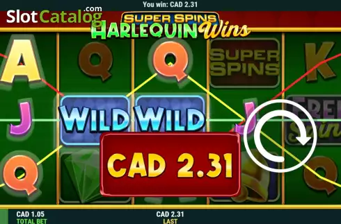 Скрин4. Super Spins Harlequin Wins слот