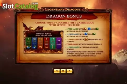 Скрин7. Legendary Dragons слот