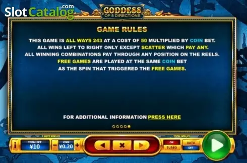 Скрин9. Goddess of 8 Directions слот