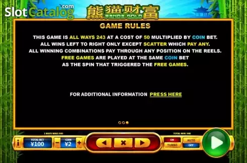 Скрин8. Panda Gold (Skywind Group) слот