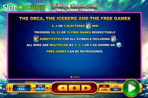 Скрин6. The Orca, the Iceberg and the Penguin слот