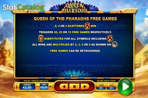 Скрин8. Queen of the Pharaohs слот