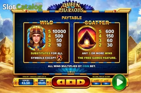 Скрин9. Queen of the Pharaohs слот