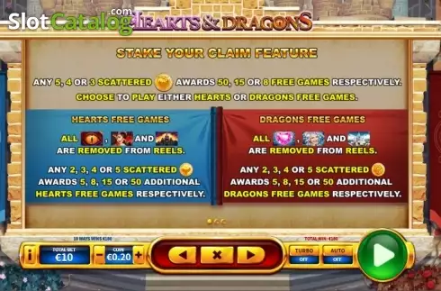 Скрин4. Hearts and Dragons слот