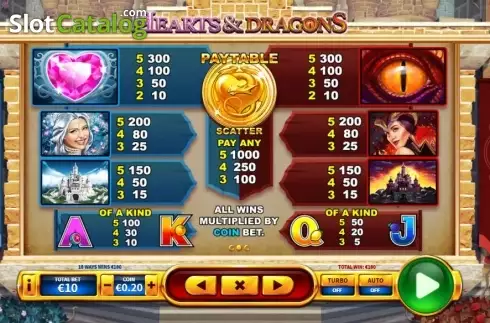 Скрин5. Hearts and Dragons слот