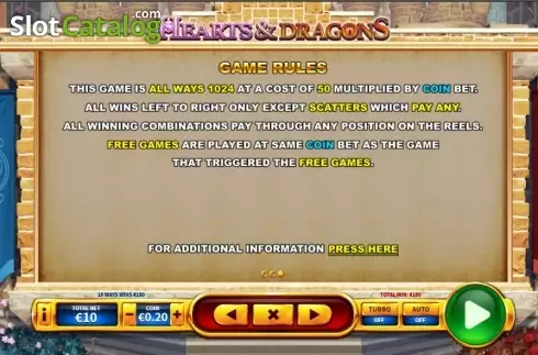 Скрин6. Hearts and Dragons слот