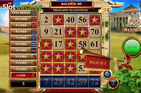 Скрин2. Slingo Maximus Soldier of Rome слот