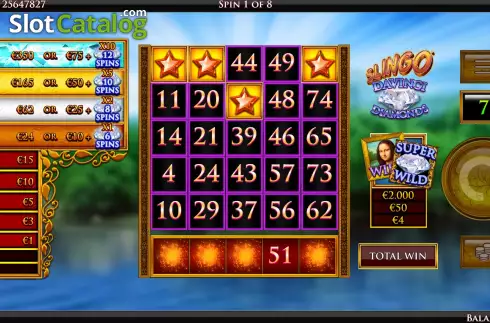Скрин4. Slingo Da Vinci Diamonds слот
