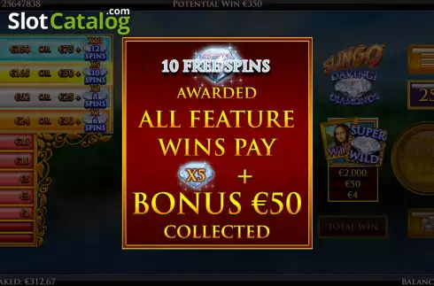 Скрин7. Slingo Da Vinci Diamonds слот