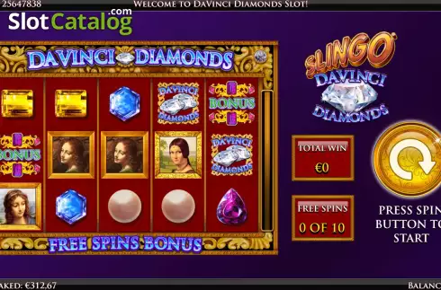 Скрин8. Slingo Da Vinci Diamonds слот