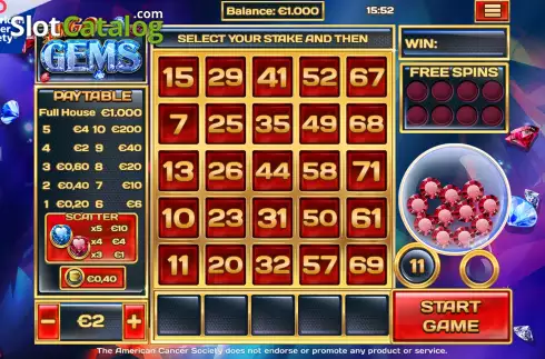 Скрин3. Slingo Gems слот