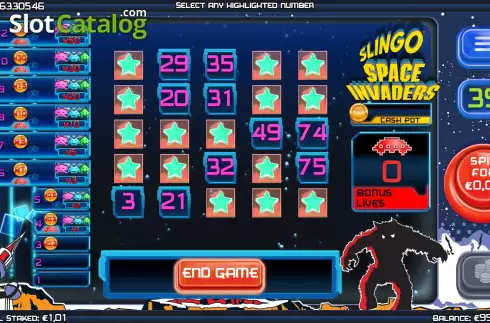 Скрин5. Slingo Space Invaders слот
