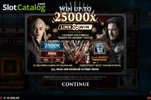 Скрин2. Game of Thrones Power Stacks слот