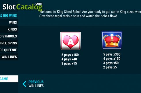 Скрин6. King Sized Spins слот