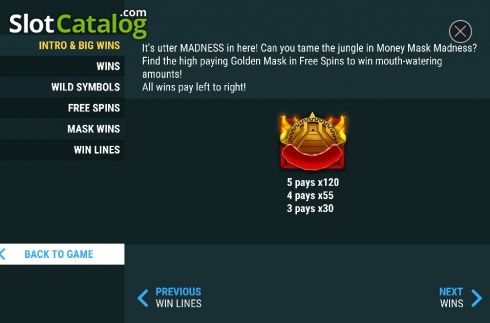 Скрин6. Money Mask Madness слот