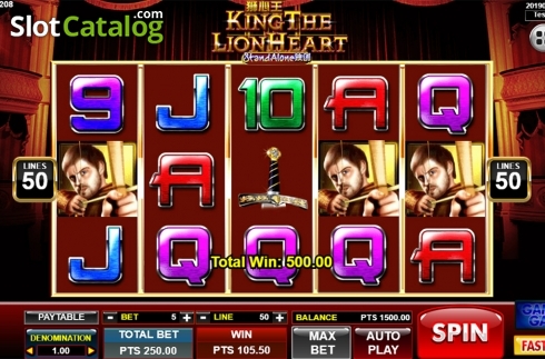 Скрин3. King The Lion Heart SA слот
