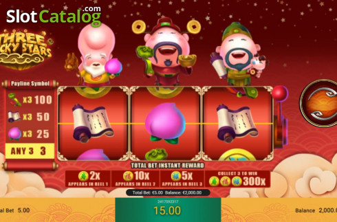 Скрин3. Three Lucky Stars слот