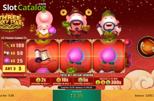 Скрин4. Three Lucky Stars слот