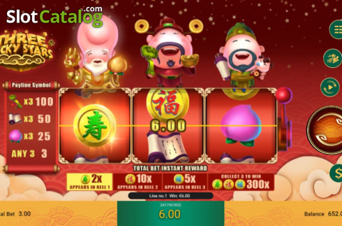 Скрин5. Three Lucky Stars слот