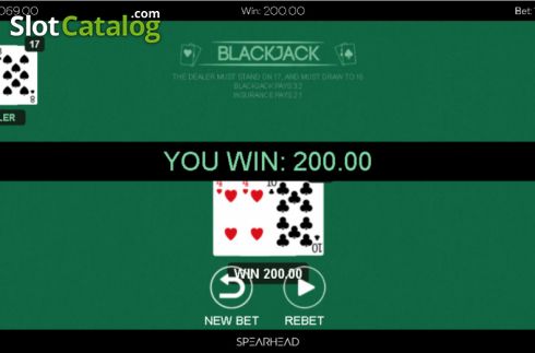 Скрин5. Blackjack (Spearhead Studios) слот