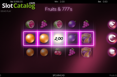 Скрин3. Fruits & 777's Slider слот