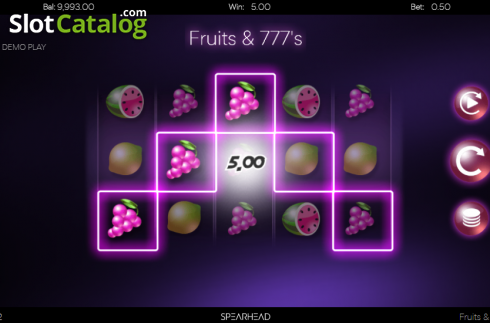 Скрин4. Fruits & 777's Slider слот