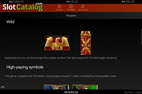 Скрин7. Romans Legions of Gold слот