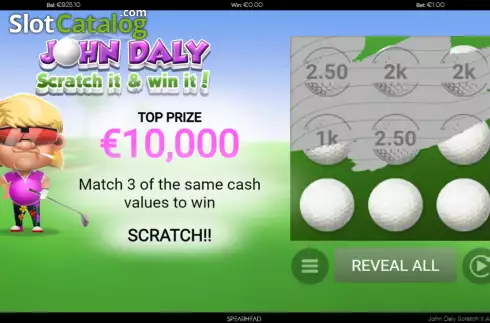 Скрин3. John Daly Scratch It and Win It! слот