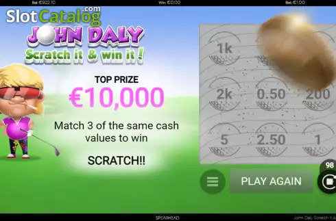 Скрин4. John Daly Scratch It and Win It! слот