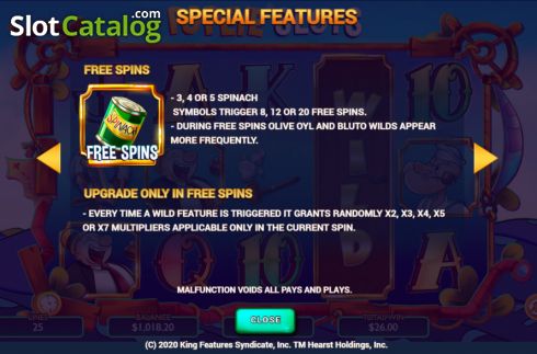Скрин9. Popeye Slots слот