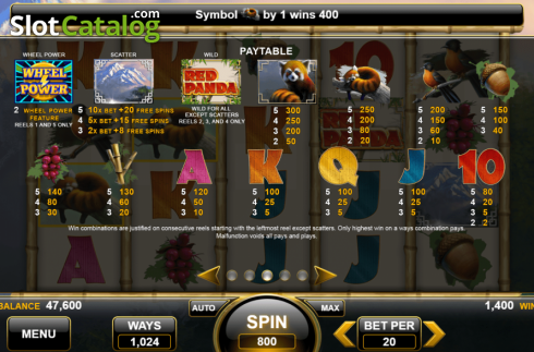 Скрин7. Red Panda (Spin Games) слот