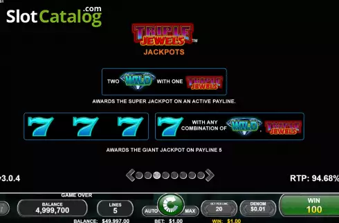 Скрин7. Triple Jewels (Spin Games) слот