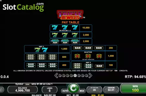 Скрин9. Triple Jewels (Spin Games) слот