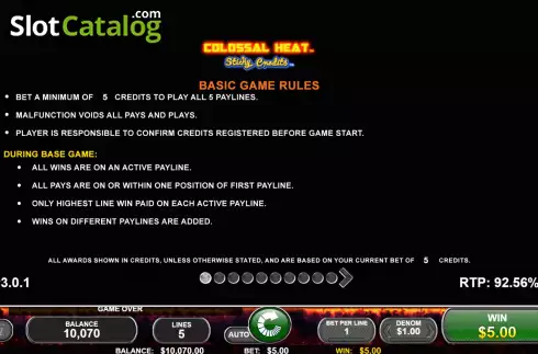 Скрин5. Colossal Heat Sticky Credits слот