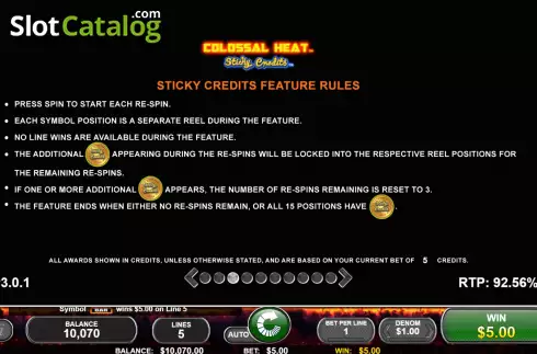 Скрин7. Colossal Heat Sticky Credits слот