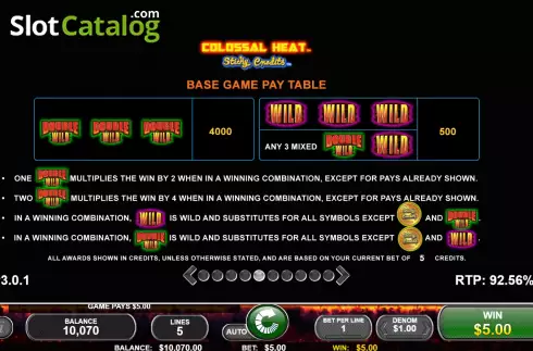 Скрин9. Colossal Heat Sticky Credits слот