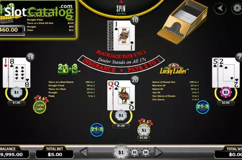Скрин4. 21+3 Progressive Blackjack слот