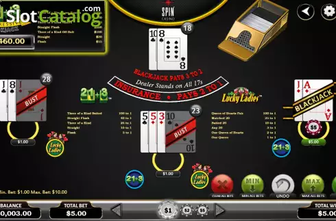 Скрин5. 21+3 Progressive Blackjack слот