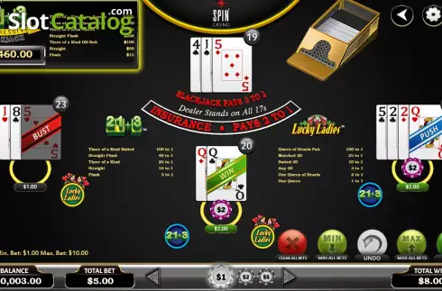 Скрин6. 21+3 Progressive Blackjack слот