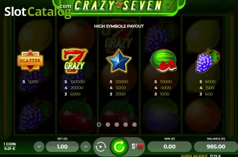 Скрин7. Crazy Seven 5 слот