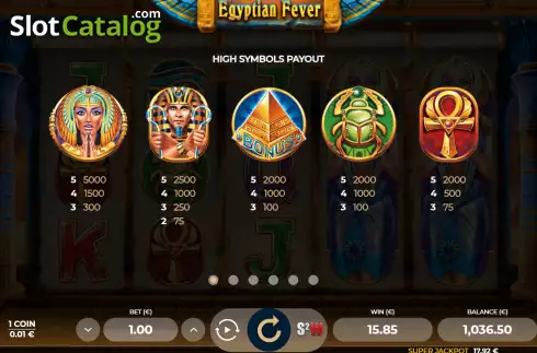 Скрин9. Egyptian Fever слот