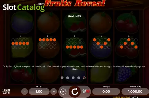 Скрин9. Fruits Reveal слот