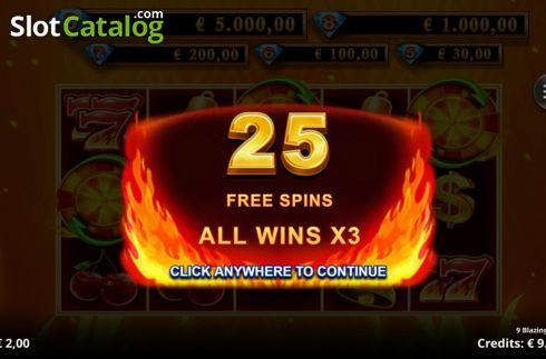 Скрин9. 9 Blazing Diamonds слот