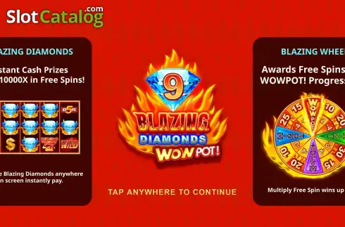 Скрин2. 9 Blazing Diamonds Wowpot слот