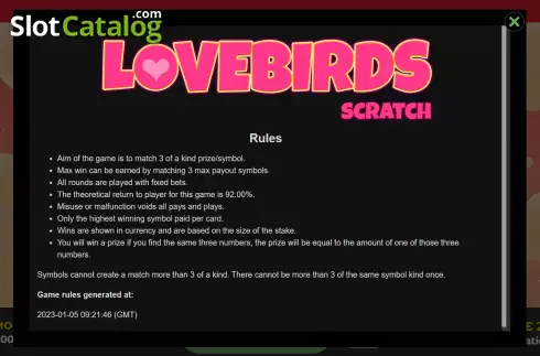 Скрин5. Lovebirds слот